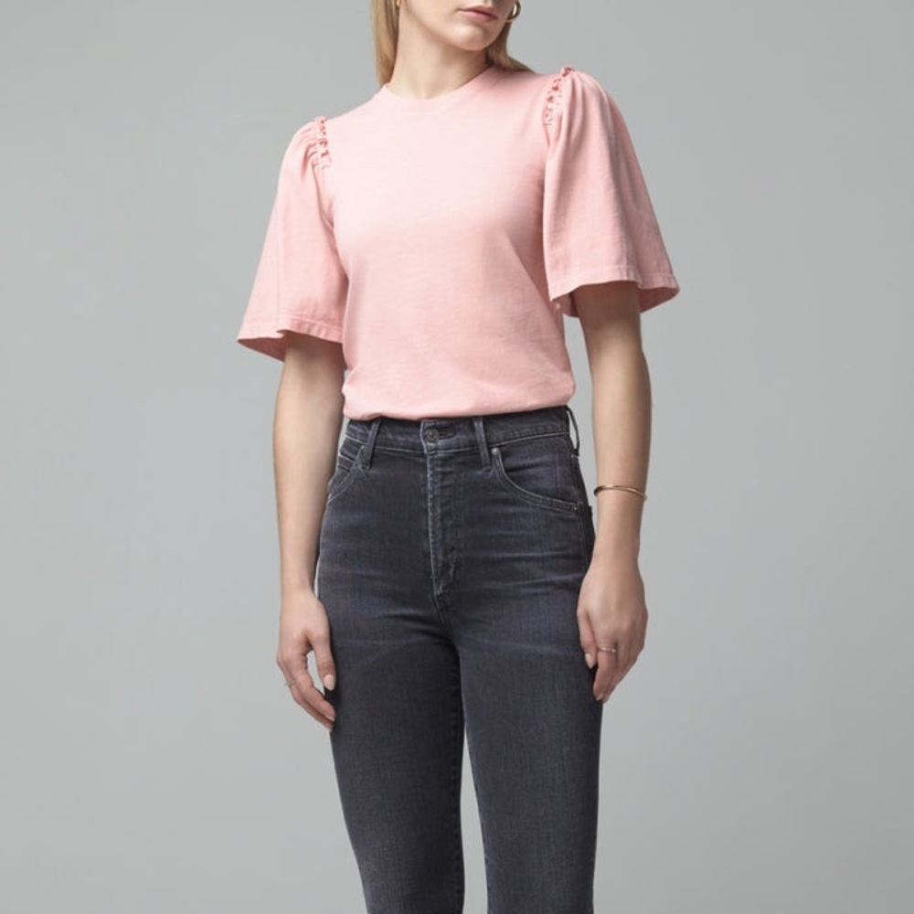Citizens Of Humanity Vintage Rose Vera Gathered Shoulder Top Size Small - Picture 2 of 7